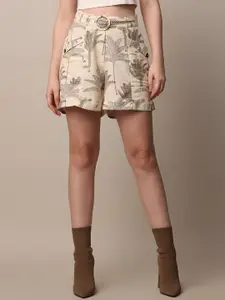 ONLY Women Floral Printed High-Rise Shorts