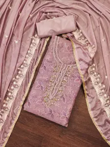 ASISA Floral Embroidered Beads and Stones Viscose Rayon Unstitched Dress Material