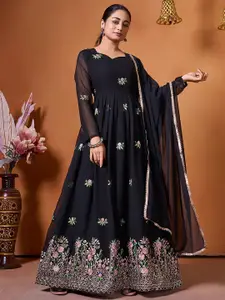 BAESD Women Embroidered Sweetheart Neck Fit & Flared Maxi Dress