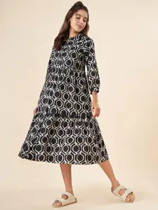 AKKRITI BY PANTALOONS Ethnic Motifs Print A-Line Midi Dress