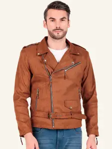 Leather Retail Men Solid Biker Jacket