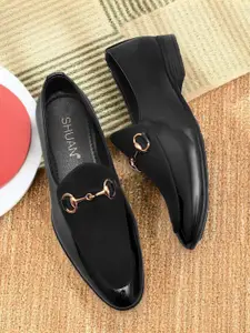 SHUAN Men Solid Pointed Toe Slip-On Formal Shoes
