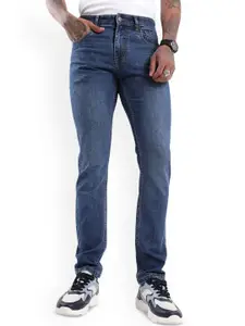 WROGN Men Slim Fit Low Distress Light Fade Jeans