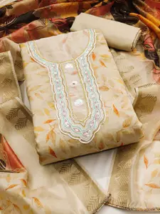 ASISA Floral Embroidered Beads and Stones Unstitched Dress Material