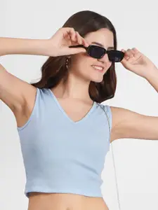 BAESD Women Solid V-Neck Cotton Top