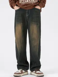 StyleCast Men Mid-Rise Relaxed Fit Heavy Fade Jeans