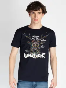 Status Quo Men Typography Printed Round Neck Cotton T-shirt