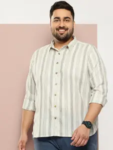 Sztori Men Plus Size Striped Casual Shirt