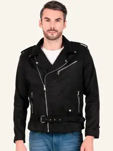 Leather Retail Men Solid Biker Jacket