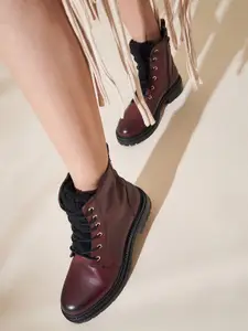 Peach Flores Women Leather Regular Boots