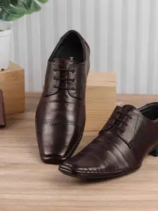 Mochi Men Solid Leather Round Toe Formal Derbys