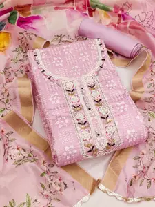 ASISA Floral Embroidered Beads and Stones Unstitched Dress Material