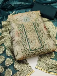 ASISA Ethnic Motifs Embroidered Beads and Stones Unstitched Dress Material