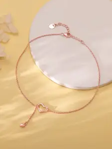 GIVA 925 Sterling Silver Rose Gold-Plated Anklet