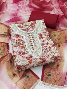 Ishin Beads and Stones Embroidered Unstitched Dress Material