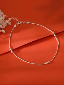 GIVA 925 Sterling Silver Rhodium-Plated Anklet
