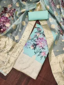 ASISA Floral Woven Design Zari Viscose Rayon Unstitched Dress Material