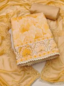 ASISA Floral Embroidered Beads and Stones Pure Cotton Unstitched Dress Material