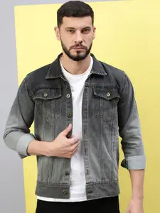 VOXATI Men Washed Denim Jacket