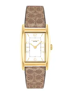 Coach Women Reese Dial & Leather Textured Straps Analogue Watch 14504355