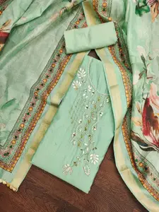 ASISA Ethnic Motifs Embroidered Sequinned Unstitched Dress Material