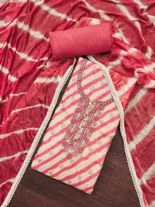 ASISA Ethnic Motifs Embroidered Beads and Stones Pure Cotton Unstitched Dress Material