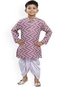 BAESD Boys Ethnic Motifs Printed Straight Kurta with Dhoti Pants