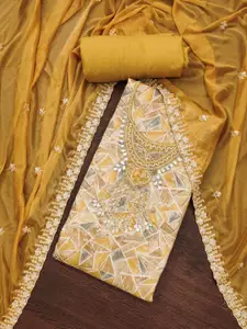 ASISA Geometric Embroidered Beads and Stones Pure Cotton Unstitched Dress Material