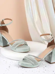 Mochi Embellished Block Sandals