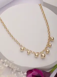 SARAF TRENDZ Anti-tarnish Gold-Plated Chunky Ball Pendant Link Chain Necklace