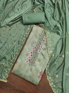 ASISA Floral Embroidered Beads & Stones Unstitched Dress Material