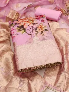 ASISA Floral Printed Sequinned Unstitched Dress Material