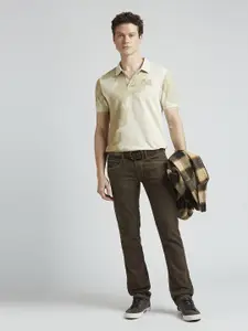 Pepe Jeans Men Abstract Printed Polo Collar Pure Cotton T-shirt