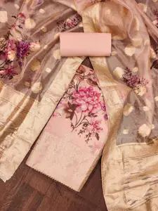 ASISA Floral Woven Design Zari Unstitched Dress Material