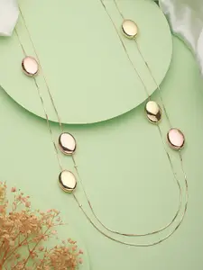SARAF TRENDZ Gold-Plated Layered Double Lined Necklace