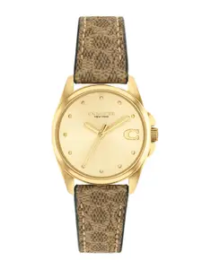 Coach Women Greyson Dial & Leather Straps Analogue Watch 14504107