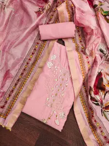 ASISA Floral Embroidered Beads and Stones Unstitched Dress Material