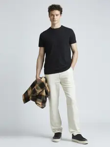 Pepe Jeans Men Abstract Printed Round Neck Cotton Slim Fit T-shirt