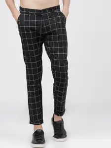 HIGHLANDER Men Checked Slim Fit Chinos Trousers