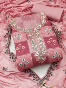 ASISA Ethnic Motifs Embroidered Beads and Stones Pure Cotton Unstitched Dress Material