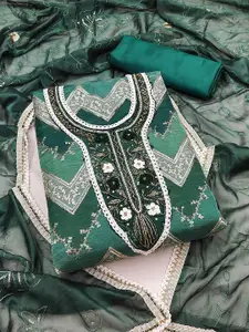 Ishin Sequin Embroidered Organza Unstitched Dress Material