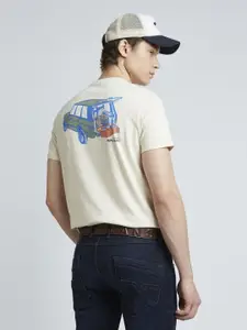 Pepe Jeans Men Graphic Printed Round Neck Pure Cotton Slim Fit T-shirt