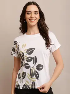 Raabta Fashion Women Tropical Printed Round Neck Top