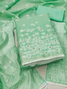 ASISA Floral Woven Design Beads & Stones Pure Cotton Unstitched Dress Material