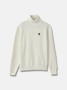 Blue Giraffe Boys Solid Turtle Neck Pure Cotton Sweater