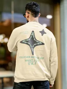 Maniac Men Graphic Printed Oversized Sweatshirt