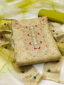 ASISA Ethnic Motifs Embroidered Beads and Stones Unstitched Dress Material