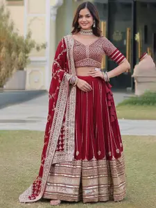 KALINI Embroidered Sequinned Ready to Wear Lehenga & Unstitched Blouse With Dupatta