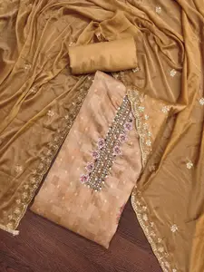 ASISA Woven Design Beads and Stones Unstitched Dress Material