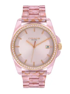 Coach Women Greyson Embellished Dial & Bracelet Style Straps Analogue Watch 14504272